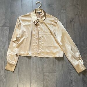 Dynamite satin gold button up top size small